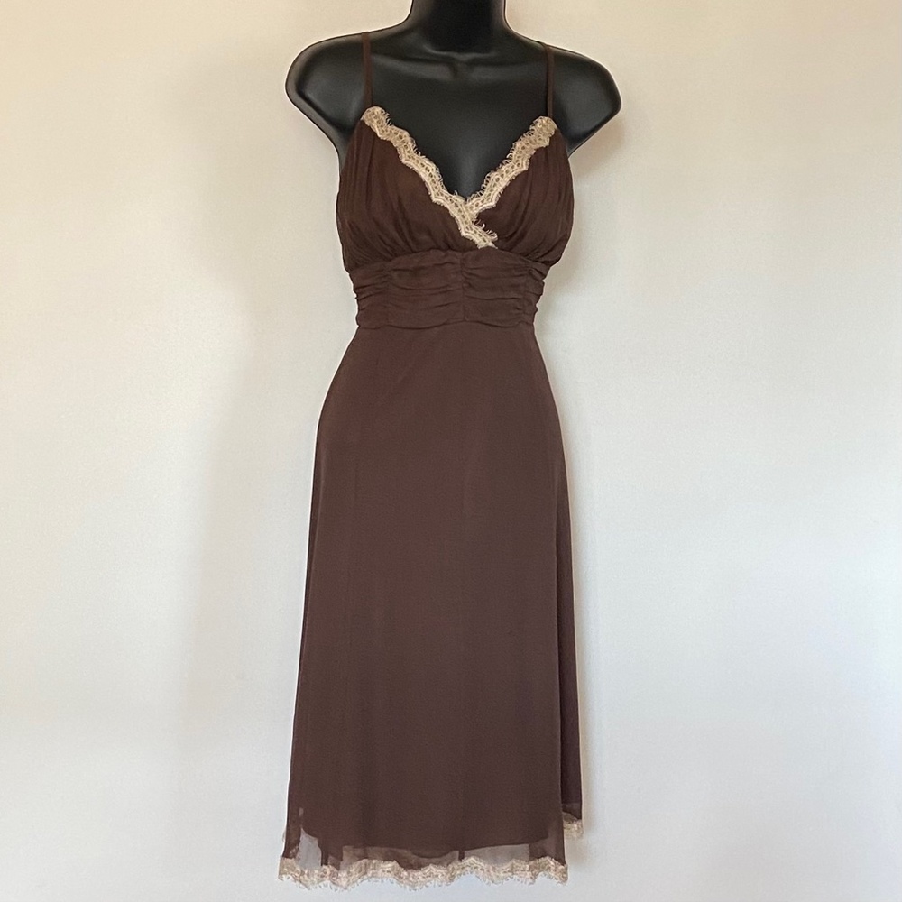 Brown w/Lace Trim Sexy Summer Dress